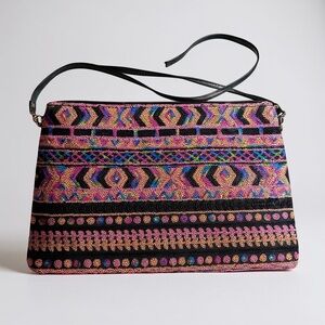 Melie Bianco Sequin Convertible Boho Clutch Bag – Vegan Leather Crossbody